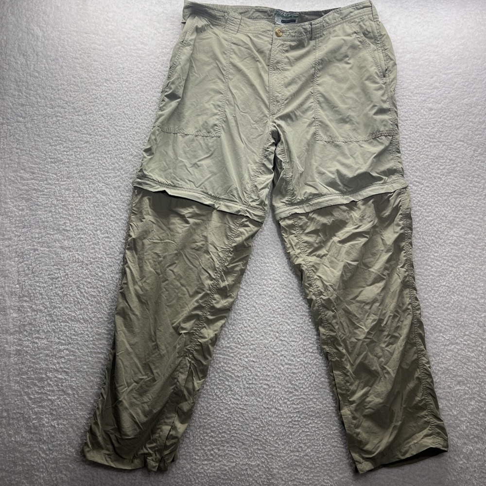 Exofficio Pants Mens‎ XL Beige Hiking Utility Convertible Insect Shield Buzz Off